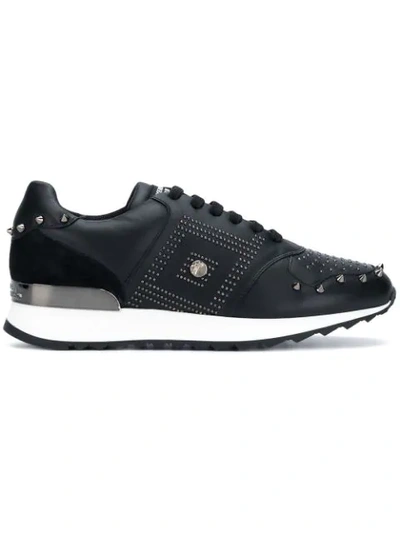 Shop Versace Collection Spike Stud Sneakers - Black