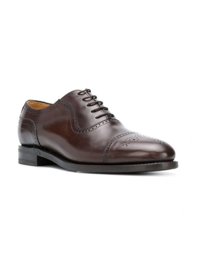 Shop Berwick Shoes Embroidered Oxford Shoes - Brown
