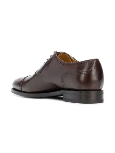 Shop Berwick Shoes Embroidered Oxford Shoes - Brown