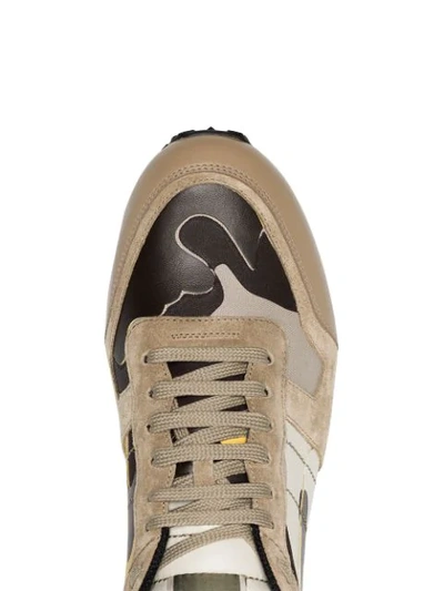 Shop Valentino Garavani Rockrunner Sneakers In Neutrals