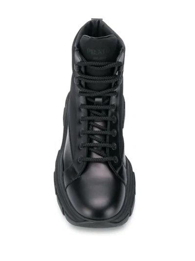 PRADA CHUNKY SOLE BOOTS - 黑色