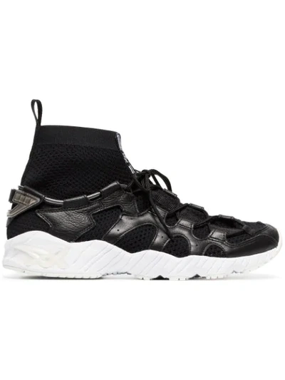 Shop Asics Black Gel-mai Knit Leather Low-top Sneakers