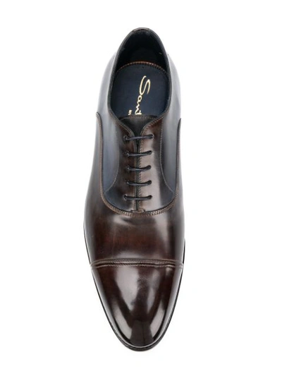 Shop Santoni Classic Oxford Shoes - Brown