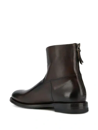 Shop Silvano Sassetti Zipped Ankle Boots In Brown