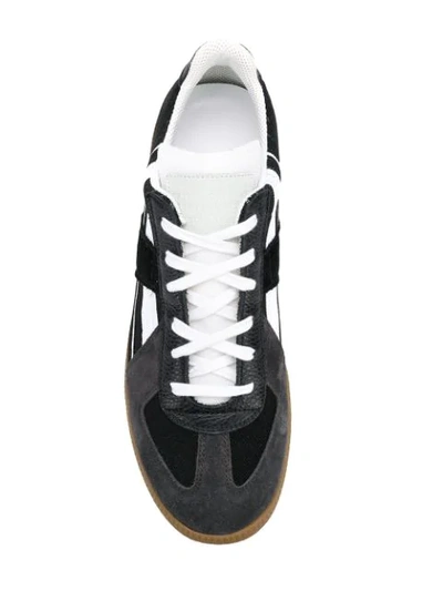 Shop Maison Margiela Side Stripe Detail Sneakers In 958 Black