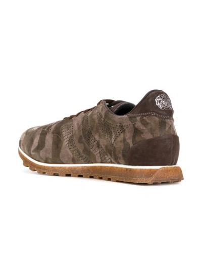 Shop Alberto Fasciani Panelled Camouflage Sneakers - Green