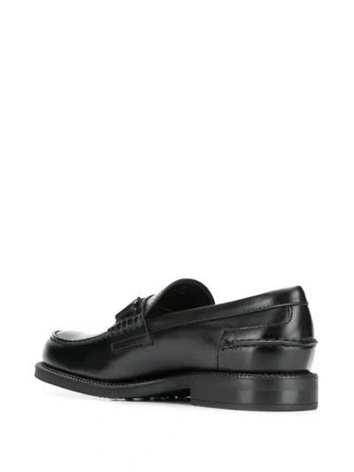 Shop Tod's Double T Loafers In Black