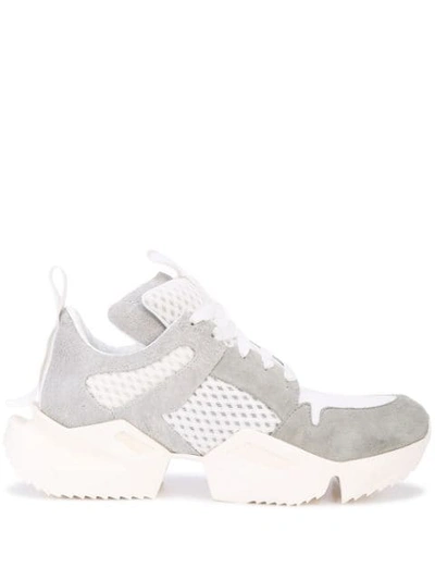 Ben Taverniti Unravel Project Unravel White Crust Low Sneakers In Grey