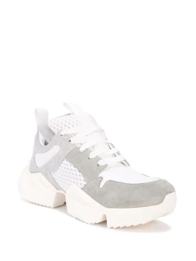 Ben Taverniti Unravel Project Unravel White Crust Low Sneakers In Grey