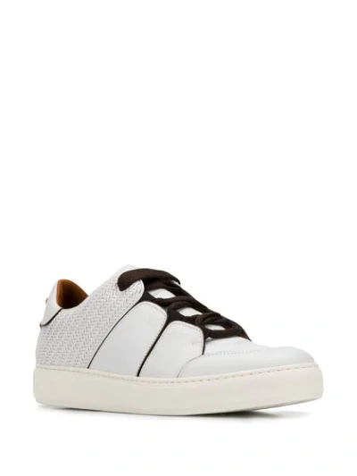 Shop Ermenegildo Zegna Panelled Lace-up Sneakers In Bia White