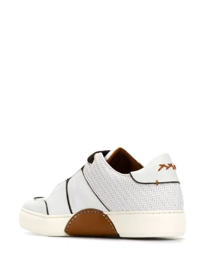 Shop Ermenegildo Zegna Panelled Lace-up Sneakers In Bia White