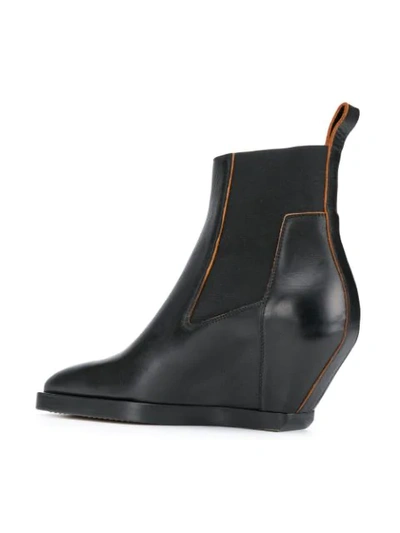 Shop Rick Owens Wedge Heel Boots In Black