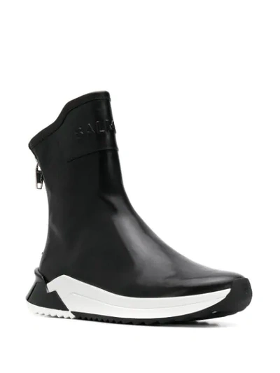 Shop Balmain B-glove Boot Sneakers In Black