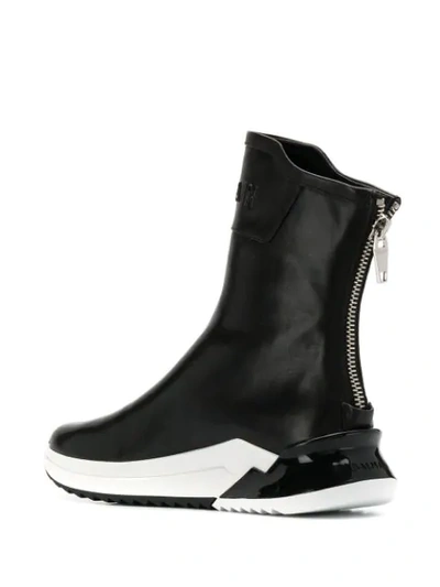 Shop Balmain B-glove Boot Sneakers In Black