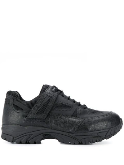 Shop Maison Margiela Grained Strap Sneakers In Black