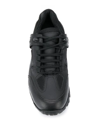 Shop Maison Margiela Grained Strap Sneakers In Black
