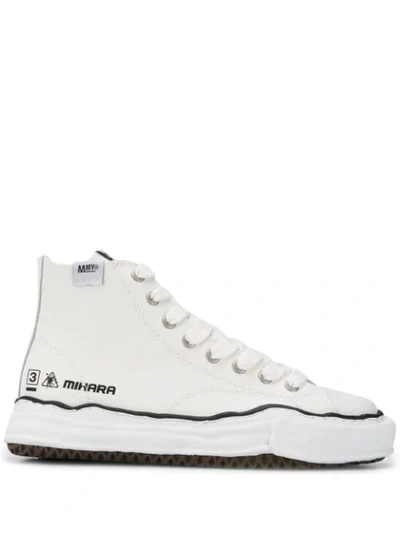 Shop Miharayasuhiro Lace Up Sneakers In White