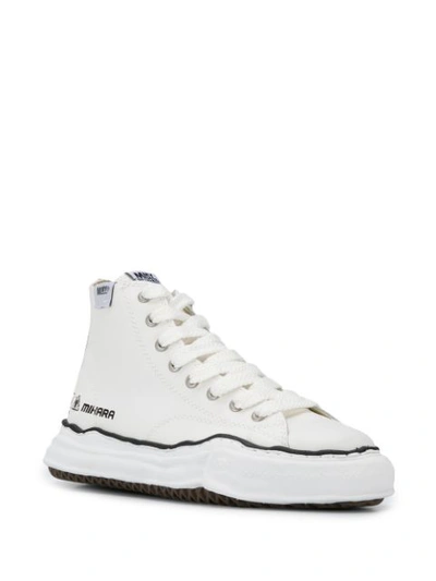 Shop Miharayasuhiro Lace Up Sneakers In White