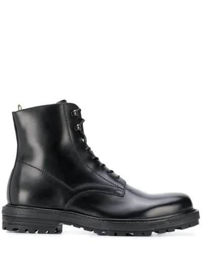 Shop Officine Creative Ankle Lace-up Boots In Nero