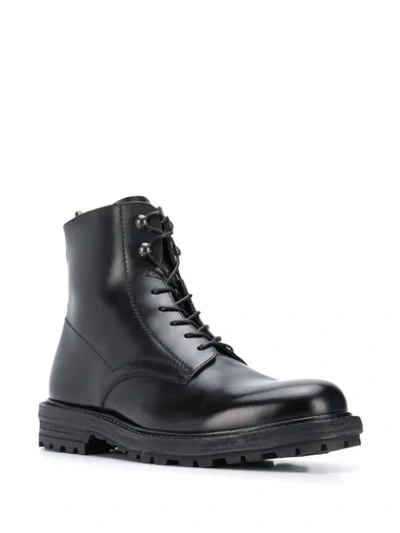 Shop Officine Creative Ankle Lace-up Boots In Nero