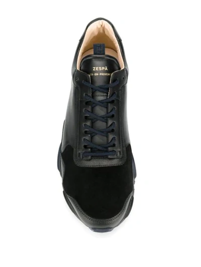 Shop Zespà Fabric Mix Sneakers In Black