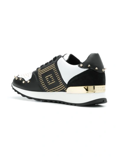 Shop Versace Studded Sneakers In Black