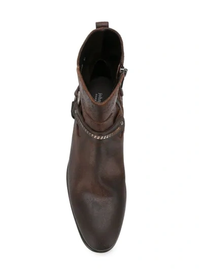 Shop John Varvatos Side Zip Buckle Ankle Boots In Brown