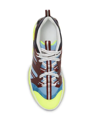 Shop Burberry Monogram Motif Nylon, Nubuck And Suede Sneakers In Blue