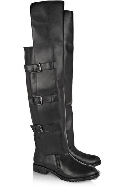 Shop Tibi Gia Leather Over-the-knee Boots In Black