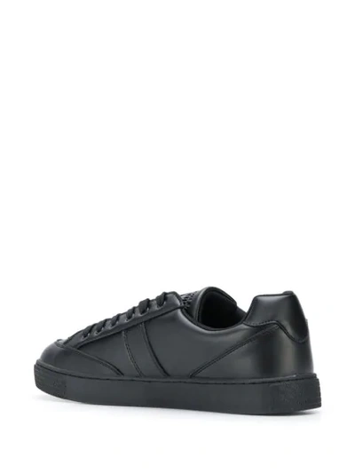 Shop Versace Jeans Couture Logo Print Sneakers In Black