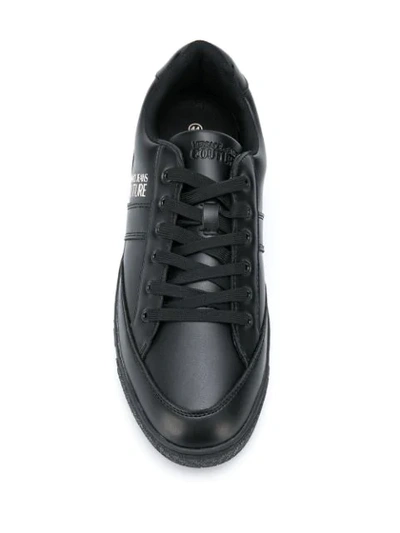 VERSACE JEANS COUTURE LOGO PRINT SNEAKERS - 黑色