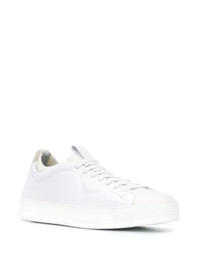 Shop Z Zegna Low Top Lace Up Sneakers In White