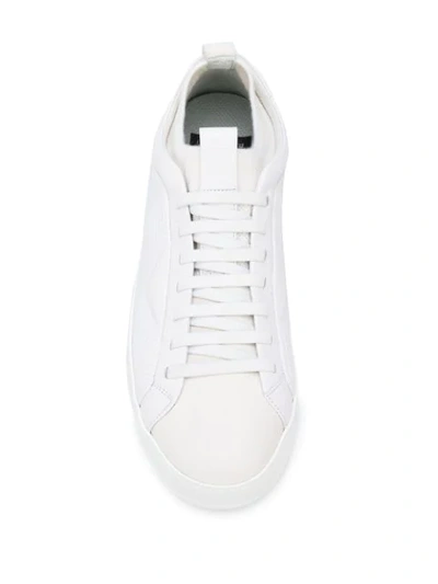 Shop Z Zegna Low Top Lace Up Sneakers In White