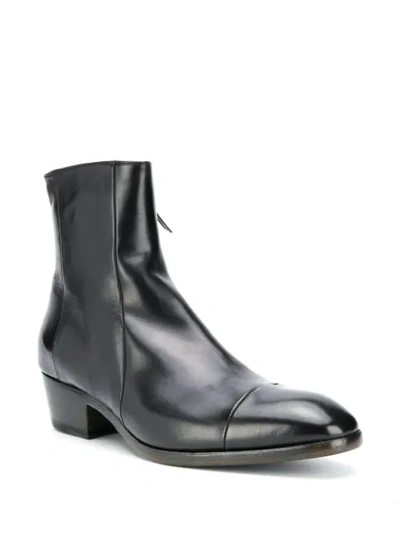 Shop Silvano Sassetti Leather Ankle Boots In Black