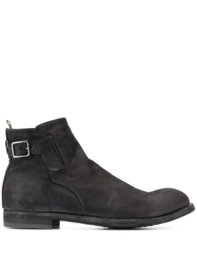 Shop Officine Creative Side Buckle Boots In Brown