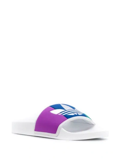 Shop Adidas Originals Adilette Pride Sliders In White