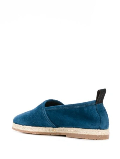 Shop Santoni Flat Suede Espadrilles In Blue