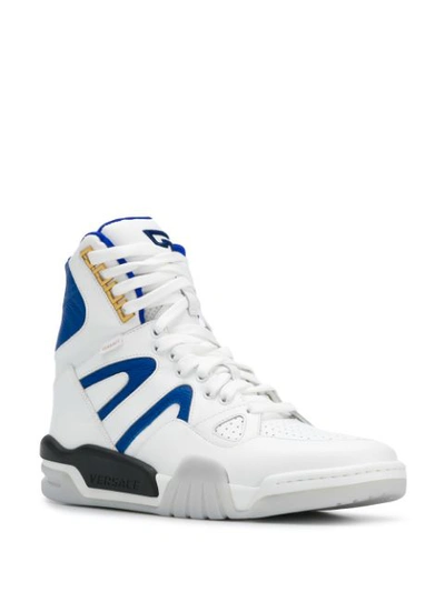 Shop Versace High-top Sneakers In White