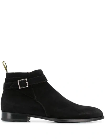 Shop Doucal's Buckled Ankle Boots In Black
