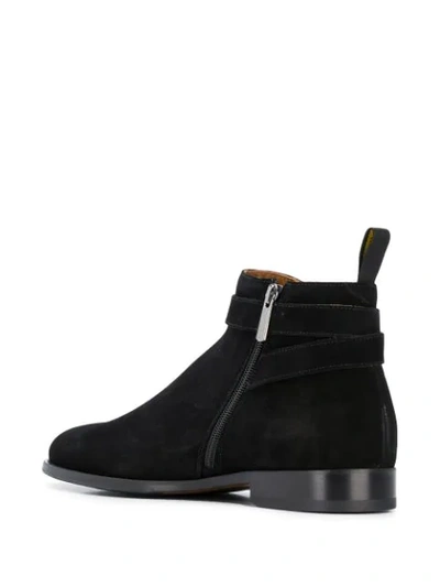 Shop Doucal's Buckled Ankle Boots In Black