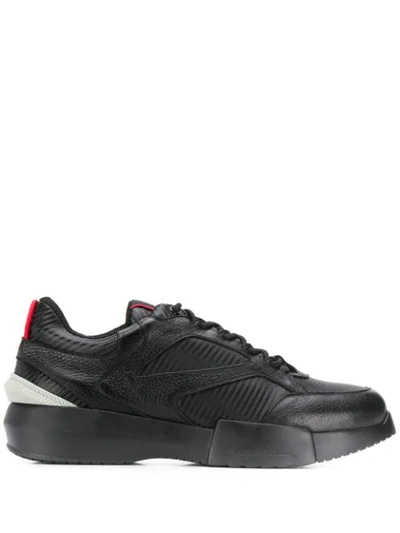 Shop Giorgio Armani Lace-up Sneakers In Black