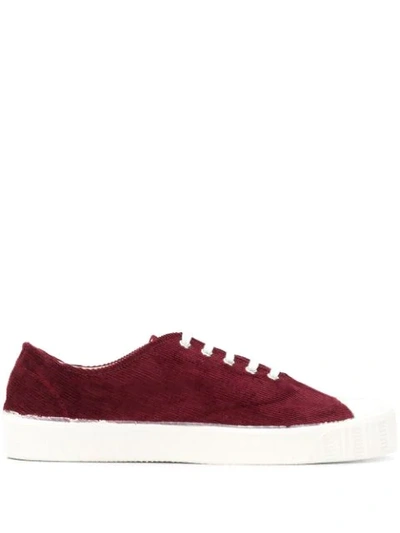Shop Comme Des Garçons Shirt Two Tone Low Top Sneakers In Red