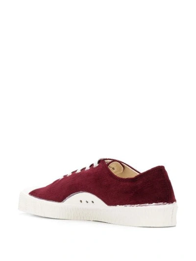 Shop Comme Des Garçons Shirt Two Tone Low Top Sneakers In Red