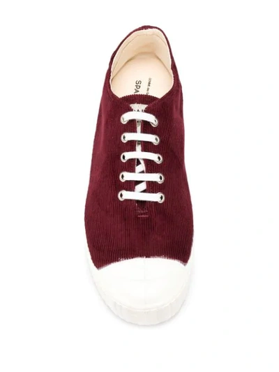 Shop Comme Des Garçons Shirt Two Tone Low Top Sneakers In Red