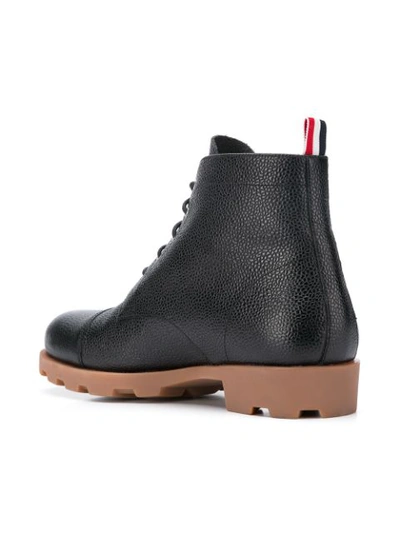 Shop Thom Browne Panama Rubber Leather Derby Boot In Black