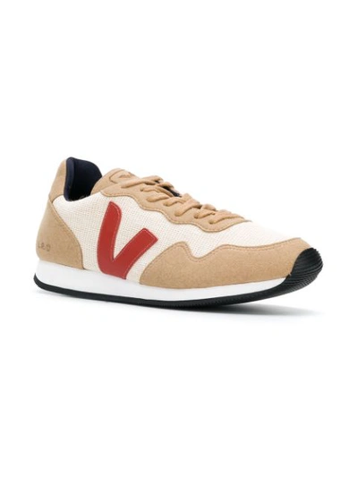 Shop Veja Colour Block Sneakers - Neutrals