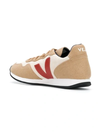 Shop Veja Colour Block Sneakers - Neutrals