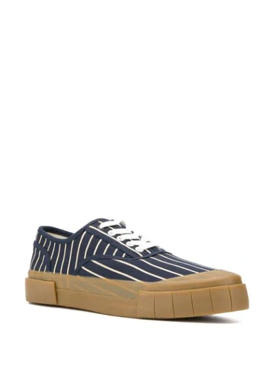 Shop Good News Striped Sneakers In Blue