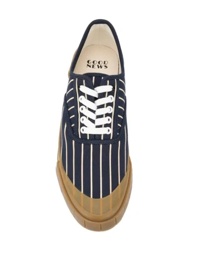 Shop Good News Striped Sneakers In Blue