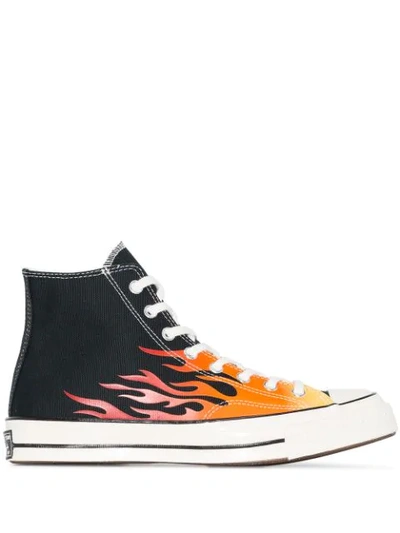 Converse Archive Prints Remixed Chuck 70 Hi Flame Print Sneakers In Black